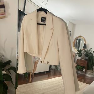 white Zara blazer